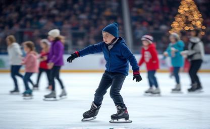 People skating on the ice rink during an event